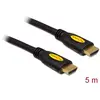 Image de Câble de raccordement Delock HDMI Fiche mâle HDMI-A, Fiche mâle HDMI-A 5.00 m noir 82455 4K UHD, contacts dorés Câble HDMI