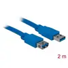 Image de Delock Câble USB USB 3.2 Gen1 USB-A mâle, USB-A femelle 2.00 m bleu contacts dorés 82539