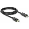 Image de Câble de raccordement Delock DisplayPort / HDMI Fiche mâle DisplayPort, Fiche mâle HDMI-A 2 m noir 82587 blindage triple, contacts dorés Câble DisplayPort
