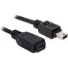 Image de Delock Câble USB USB-Mini-B mâle, USB-Mini-A femelle 1.00 m noir 82667