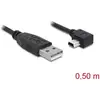 Image de Delock Câble USB USB 2.0 USB-A mâle, USB-Mini-B mâle 0.50 m noir 82680
