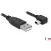 Image de Delock Câble USB USB 2.0 USB-A mâle, USB-Mini-B mâle 1.00 m noir coudé à 90° vers la droite 82681