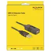 Image de Delock Câble USB USB 2.0 USB-A mâle, USB-A femelle 15.00 m noir 82689