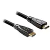 Image de Câble de raccordement Delock HDMI Fiche mâle HDMI-A 5 m noir 82739 4K UHD, contacts dorés, blindage triple, torsadé Câble HDMI