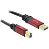 Image de Delock Câble USB USB 3.2 Gen1 USB-A mâle, USB-B mâle 5.00 m rouge, noir contacts dorés, certifié UL 82759