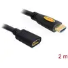 Image de Rallonge Delock HDMI Fiche mâle HDMI-A, Prise femelle HDMI-A 2.00 m noir 83080 4K UHD, contacts dorés Câble HDMI