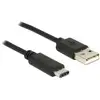Image de Delock Câble USB USB 2.0 USB-A mâle, USB-C® mâle 0.50 m noir 83326