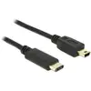 Image de Delock Câble USB USB 2.0 USB-Mini-B mâle, USB-C® mâle 2.00 m noir 83336