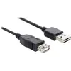 Image de Delock Câble USB USB 2.0 USB-A mâle, USB-A femelle 5.00 m noir connecteur utilisable des deux cotés, contacts dorés, certifié UL 83373