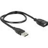 Image de Delock Câble USB USB 2.0 USB-A mâle, USB-A femelle 0.50 m noir câble col-de-cygne flexible 83499