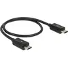 Image de Delock Câble USB USB 2.0 USB-Micro-B mâle, USB-Micro-B mâle 0.30 m noir avec fonction OTG 83570