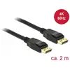 Image de Câble de raccordement Delock DisplayPort Fiche mâle DisplayPort, Fiche mâle DisplayPort 2.00 m noir 83806 contacts dorés Câble DisplayPort
