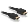 Image de Câble de raccordement Delock HDMI Fiche mâle HDMI-A 5 m noir 84409 rond, blindé, contacts dorés, torsadé Câble HDMI
