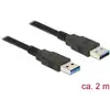 Image de Delock Câble USB USB 3.2 Gen1 USB-A mâle, USB-A mâle 2.00 m noir contacts dorés 85062