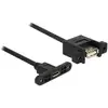 Image de Delock Câble USB USB 2.0 USB-Micro-B femelle, USB-A femelle 0.25 m noir 85109