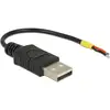 Image de Delock Câble USB USB 2.0 USB-A mâle, extrémités libres de câble 0.10 m noir 85250