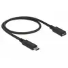 Image de Delock Câble USB-C USB-C® mâle, USB-C® femelle 0.50 m noir 85532