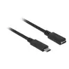 Image de Delock Câble USB USB 3.2 Gen1 USB-C® mâle, USB-C® femelle 1.50 m noir 85534