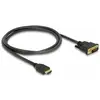 Image de Câble de raccordement Delock HDMI / DVI Fiche mâle HDMI-A, Fiche mâle DVI-D 24+1 pôles 1 m noir 85652 blindage triple, contacts dorés Câble HDMI