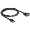 Image de Câble de raccordement Delock HDMI / DVI Fiche mâle HDMI-A, Fiche mâle DVI-D 24+1 pôles 1.5 m noir 85653 blindage triple, contacts dorés Câble HDMI