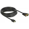 Image de Câble de raccordement Delock HDMI / DVI Fiche mâle HDMI-A, Fiche mâle DVI-D 24+1 pôles 5 m noir 85656 blindage triple, contacts dorés Câble HDMI