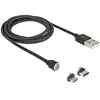 Image de Delock Câble USB USB 2.0 USB-A mâle, USB-C® mâle, USB-Micro-B mâle 1.10 m noir 85723
