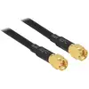Image de Câble de raccordement pour antenne WiFi Delock 88891 [1x SMA mâle - 1x SMA mâle] 5.00 m noir contacts dorés