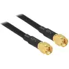 Image de Câble de raccordement pour antenne WiFi Delock 88893 [1x SMA mâle - 1x SMA mâle] 10.00 m noir contacts dorés