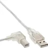 Image de InLine 34520L Câble USB 2.0 A vers B coudé à Gauche Transparent 2 m