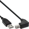 Image de InLine 20631 Câble USB 2.0, Type-A Mâle vers Type-B Mâle Angle V/Basse 0.5 m, Noir