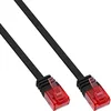 Image de InLine 71602S Câble patch plat UUTP Cat. 6 Noir 2 m, Câble Ethernet RJ45