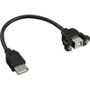 Image de InLine 33441F Câble adaptateur USB 2.0, Prise Femelle A sur prise Encastrée B, 0.2m
