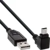 Image de InLine 34105 Câble mini USB 2.0 A vers mini B mâle (5 broches) coudé en haut à 90° Noir 0,5 m
