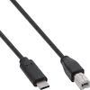 Image de InLine USB C/USB B, 3 m câble USB Noir - Câbles USB (3 m, 3 m, USB C, USB B, 2.0, Male connector / Male connector, Noir)