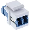 Image de InLine 89988A LWL Keystone Embrayage Snap-in blanc, duplex LC/LC, Singlemode, bleu, douille en céramique