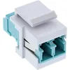 Image de InLine® LWL Keystone Embrayage Snap-in Blanc Duplex LC/LC, Multimode, Turquoise, Douille céramique