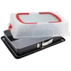 Image de Dr. Oetker 1123 Moule à charnière rectangulaire couvercle de transport, plat a lasagne rectangulaire, moule à gâteau rectangle, plat au four, plat lasagne, Acier, Plastique, 42 x 29 x 7 cm