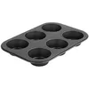 Image de Zenker 6534 Moule à muffins avec 6 empreintes, moule à cupcakes, moule à muffin, moule à gâteau, Acier, Noir, 28 x 19 x 3 cm