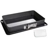 Image de Zenker 7022 Moule à gâteaux rectangulaire à charnière, Moule Rectangle, Plat à Four, Plat à gratin, Moule à gâteaux avec Plateau, Acier émaillé, 42 x 29 cm, Noir