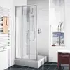 Image de Kermi Ibiza 2000 Porte coulissante, avec élément fixe, pour niche, pour paroi latérale, I2ST3120201PK, I2ST3