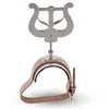 Image de GEWA Porte-partitions de marche Flûte - Nickelé - Grande Lyra - 2 poussoirs - Bracelet en cuir avec plaque en aluminium