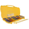 Image de GEWA carillon, jeu de sons, xylophone, avec 25 plaques sonores métalliques colorées, chromatique (gamme de sons G5-G7), 2 baguettes incluses, étui plastique avec poignée, jaune