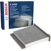 Image de Bosch R2426 Filtre d'Habitacle à Charbon Actif de Remplacement - Contre les Mauvaises Odeurs, le Pollen et la Poussière pour un air plus pur à l’Intérieur du Véhicule
