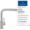 Image de Villeroy & Boch Steel Shower robinetterie de cuisine basse pression avec douchette extractible et bec pivotant à 360°, ColdStart économe en énergie, hauteur 270 mm, Acier inoxydable
