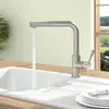 Image de Villeroy & Boch Steel Shower Mitigeur de cuisine pivotant, avec douchette extractible, 969711LC,
