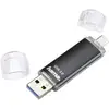 Image de Mémoire supplémentaire USB pour smartphone/tablette Hama noir 128 GB USB 3.1 (Gen 1), Micro USB 2.0