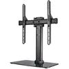 Image de Hama Socle TV (inclinable, rotatif, entièrement mobile (pour téléviseurs de 81 à 140 cm, 32 à 55 pouces, hauteur réglable, socle en verre jusqu'à 30 kg, VESA jusqu'à 400x400) Noir