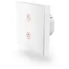 Image de Hama Interrupteur mural tactile WiFi (encastré, compatible avec Alexa/Google Home, sans concentrateur, minuterie, application/commande vocale, 2 éclairages contrôlables, 2,4 GHz, IFTTT) Blanc
