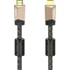 Image de Hama Câble HDMI 2.0 B (Premium, HDMI, Cordon, 18 Gbit/s, 4K, HDR, Full Metal, Plaqué or, 0,75 m) noir/marron