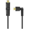 Image de Hama Câble HDMI coudé 4K Garantie 10 ans (Cable HDMI 2.0b coudé Rotation 360, Cable High Speed avec Ethernet, 1.5m, mâle-mâle, Retour Audio, HDR, 18 Gbit/s, 600MHz, Résolution 4096x2160, Blindé) Noir